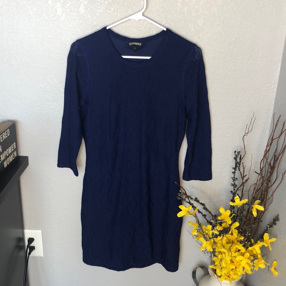 Express Textured Blue Dress